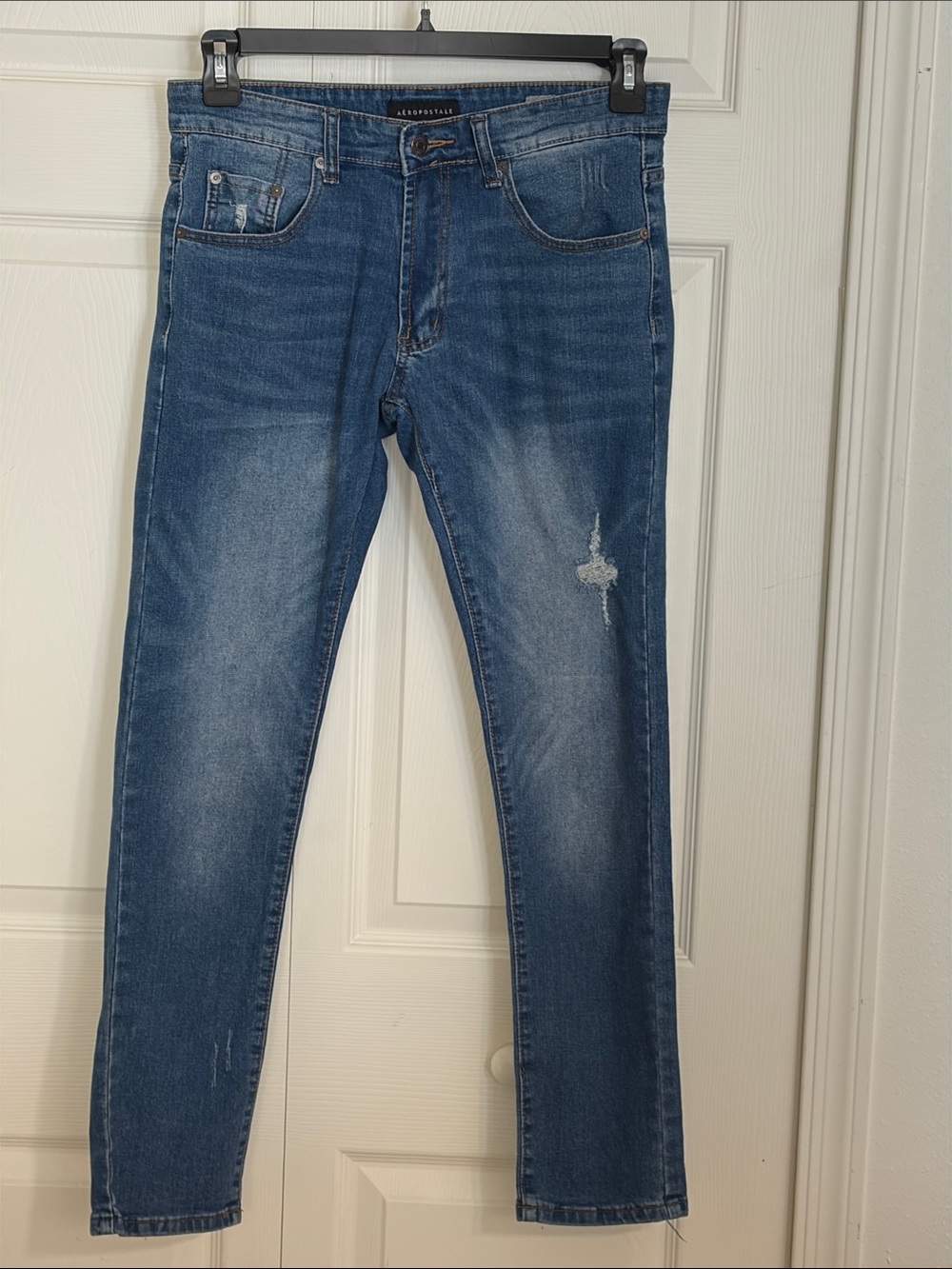 Aeropostale Men's Dark Medium Blue Skinny Jeans